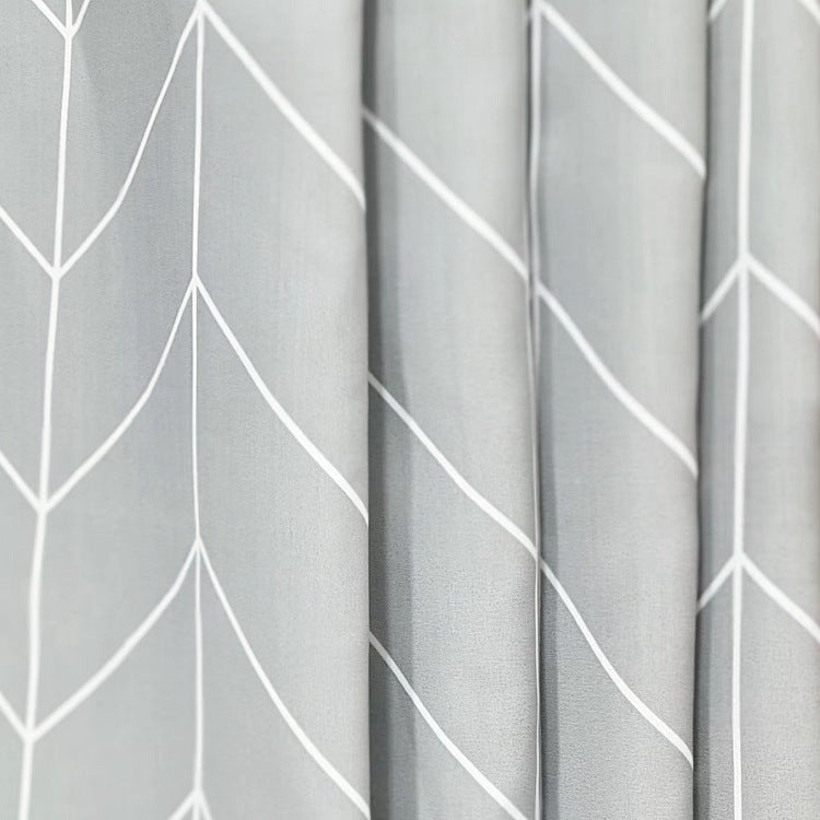 Chevron Patterned Fabric Shower Curtain Bowlift