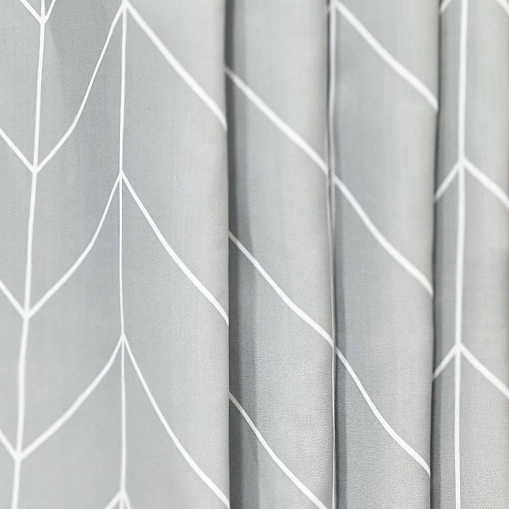 Chevron Patterned Fabric Shower Curtain Bowlift