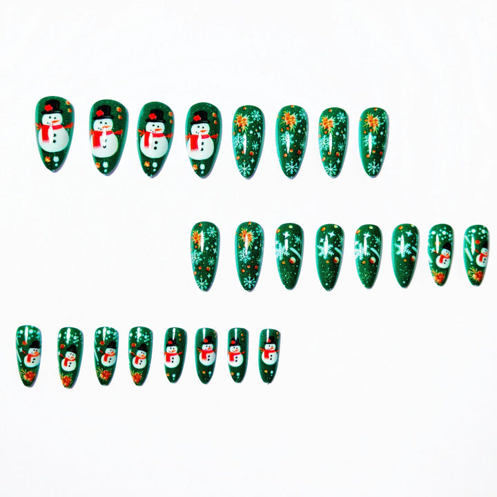Artificial nails with festive snowman design Bowlift