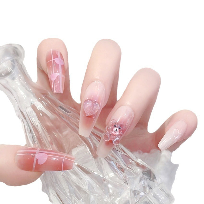 Decorative Floral Press-On Nail Tips Bowlift