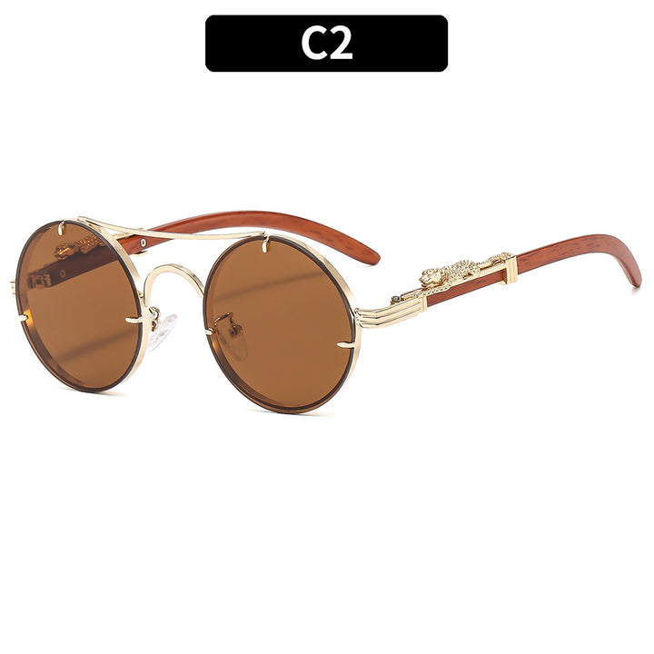 Retro-Inspired Round Frame Sunglasses