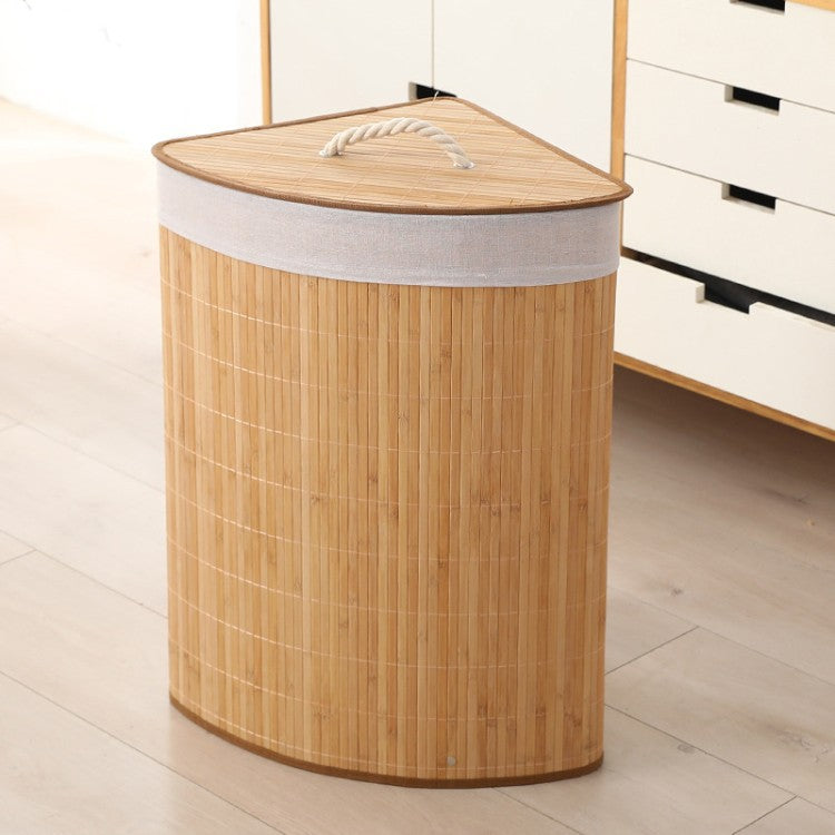 Premium laundry basket with dividers and handcrafted bamboo frame Bowlift