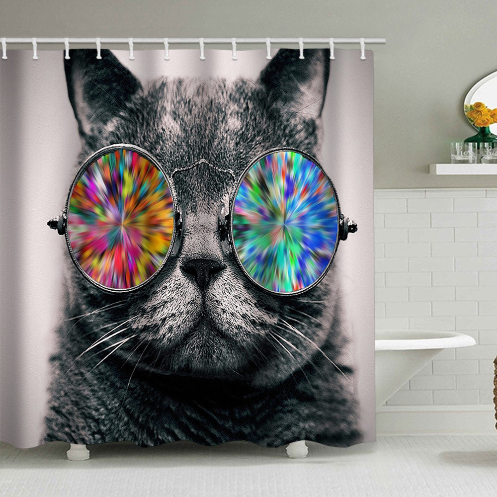 Artistic Dog Illustration Shower Curtain Bowlift