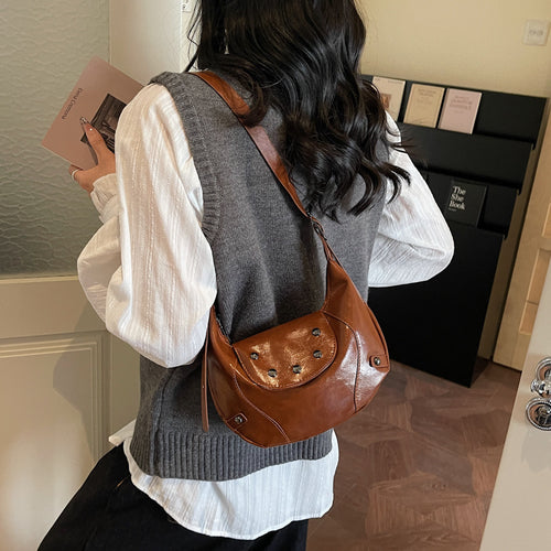 Stylish Leather Hobo Bag Bowlift