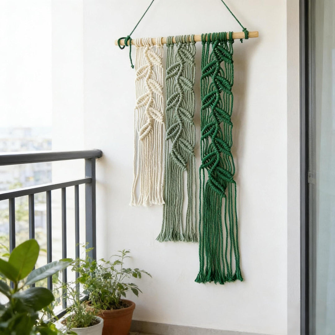 Leaf Pattern Macrame Wall Hanging Bowlift