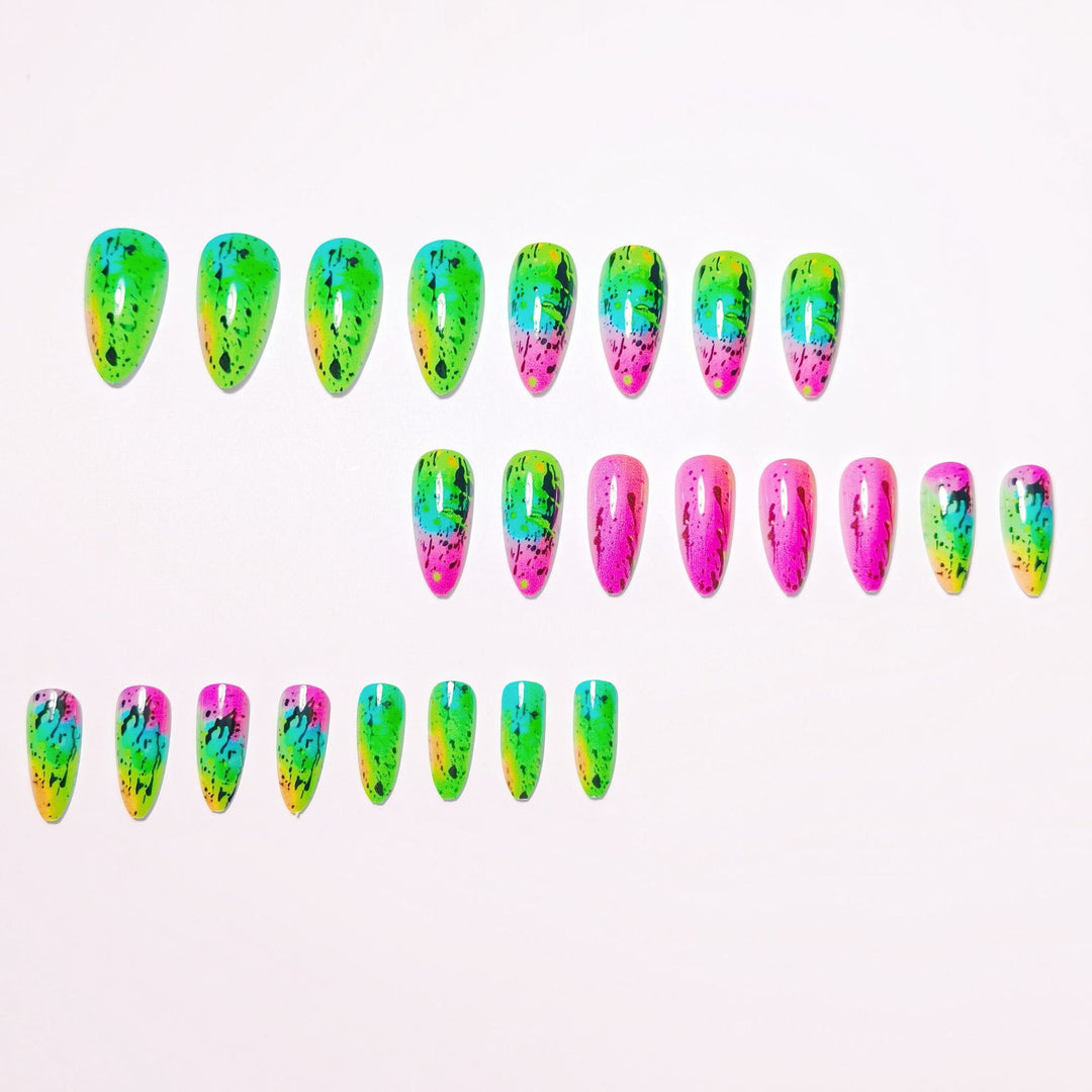 Artistic Neon Splash Nail Art Bowlift