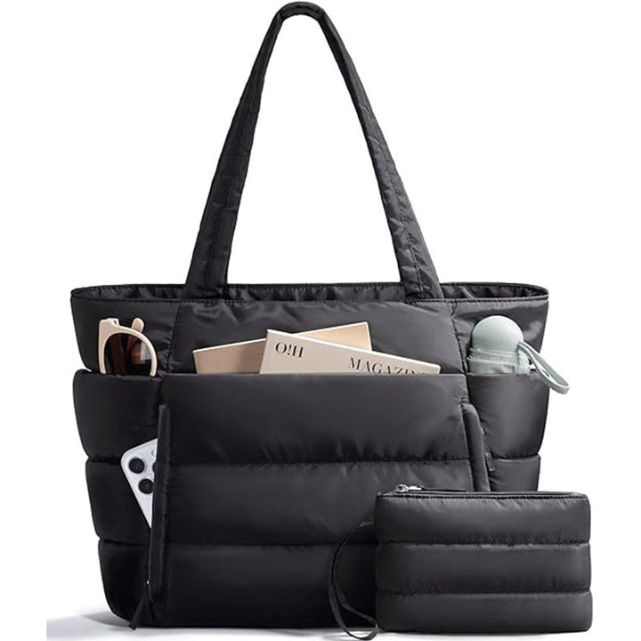 Fashionable everyday tote bag with multiple storage Bowlift