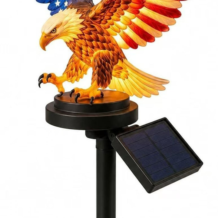 Patriotic Solar-Powered Illuminated Eagle Rooftop Statue Light Bowlift