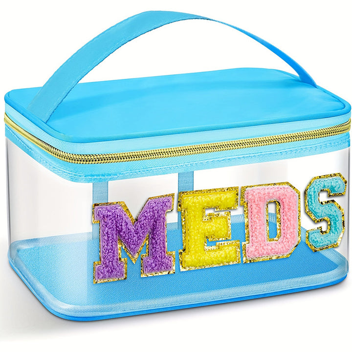 Transparent cosmetic organizer bag with glitter details Bowlift