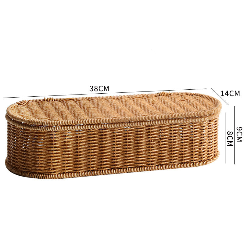 Unisex Oval Storage Basket with Handwoven Structure Bowlift
