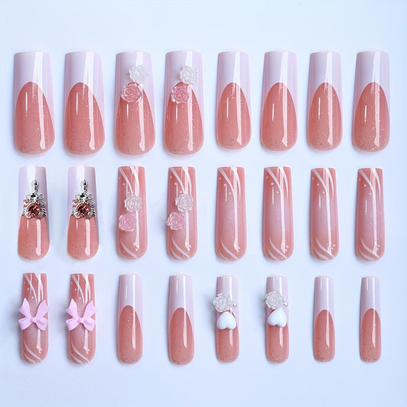 Decorative Luxury Press-On Nail Set Bowlift