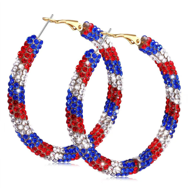 Women's sparkling hoops with rhinestone decoration and secure lever closure Bowlift