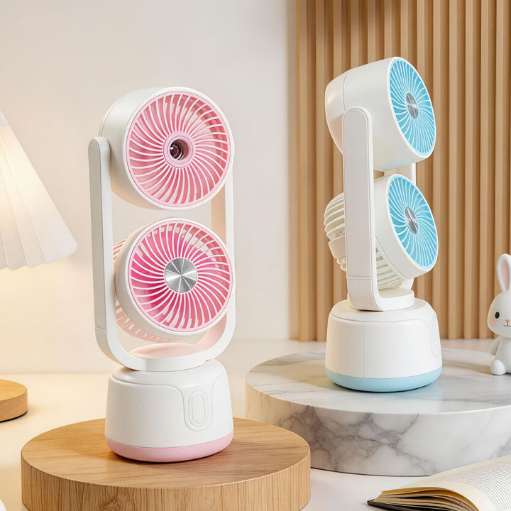 Women's Portable Dual Fan with Spray Function Bowlift