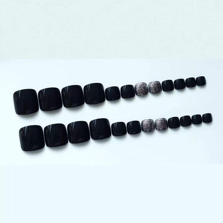 Stylish Glittered Pedicure Nail Art Bowlift