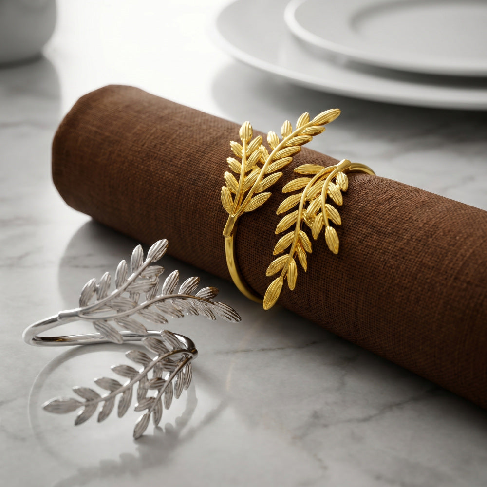 Gold-Plated Olive Branch Wrap Ring Bowlift