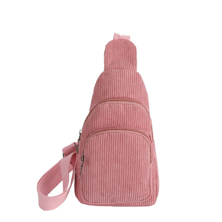 WoMulti-Compartment Corduroy Sling Bag Bowlift