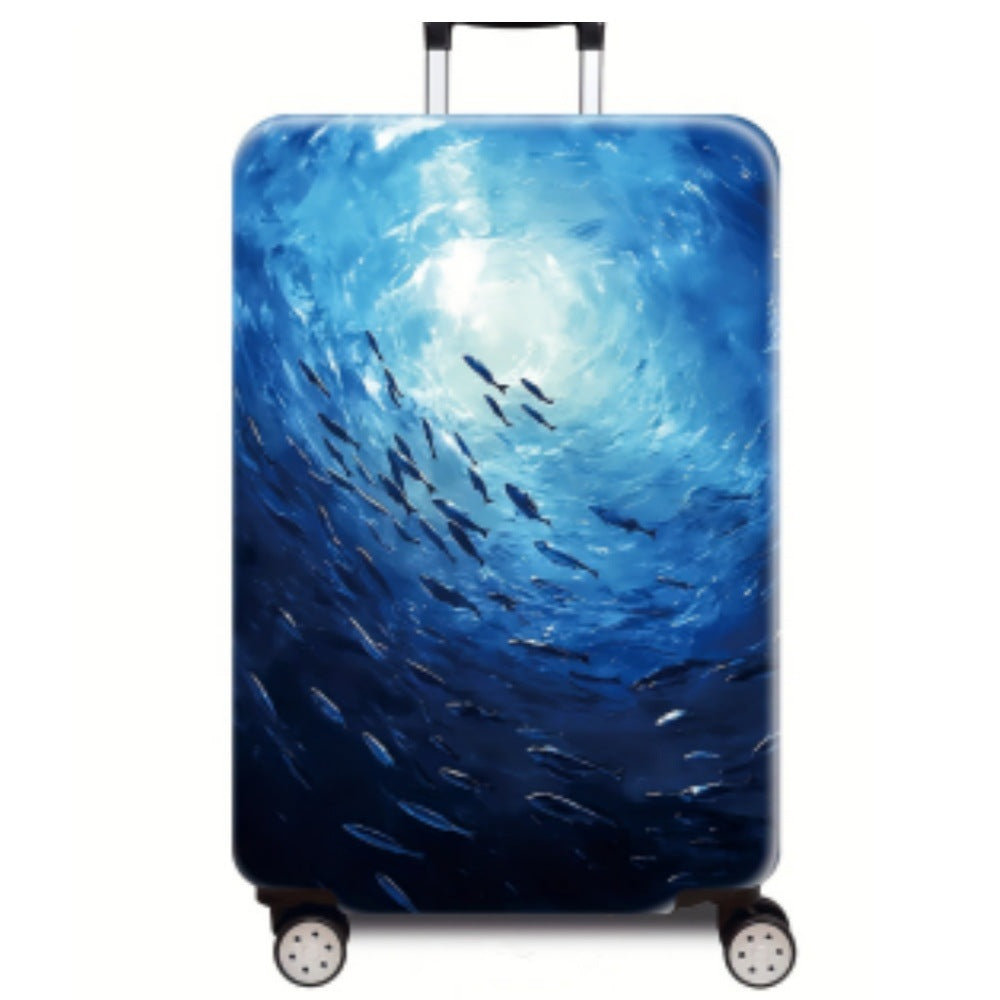 Women Hard Shell Suitcase with Stunning Ocean Design Bowlift