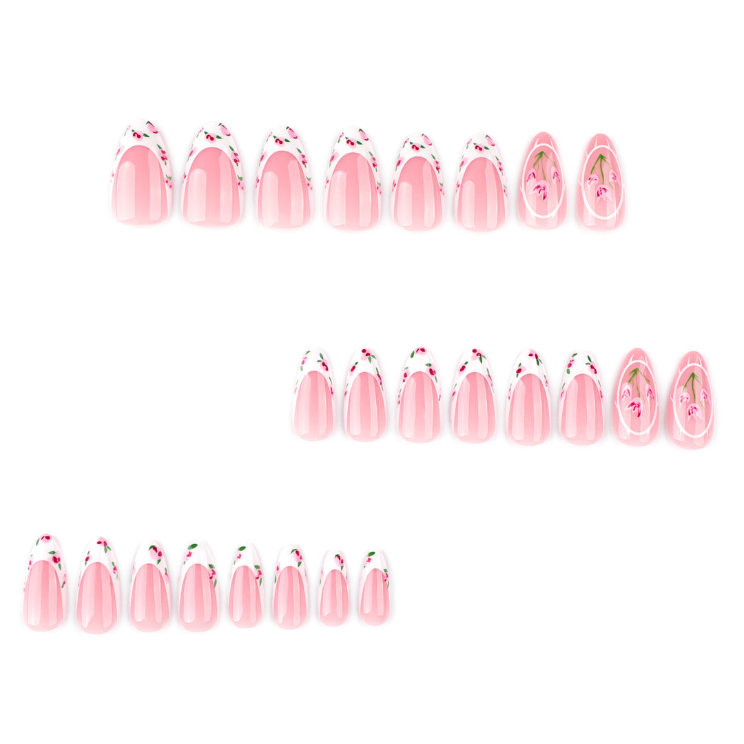 Artful Nail Extensions with Floral Design Bowlift