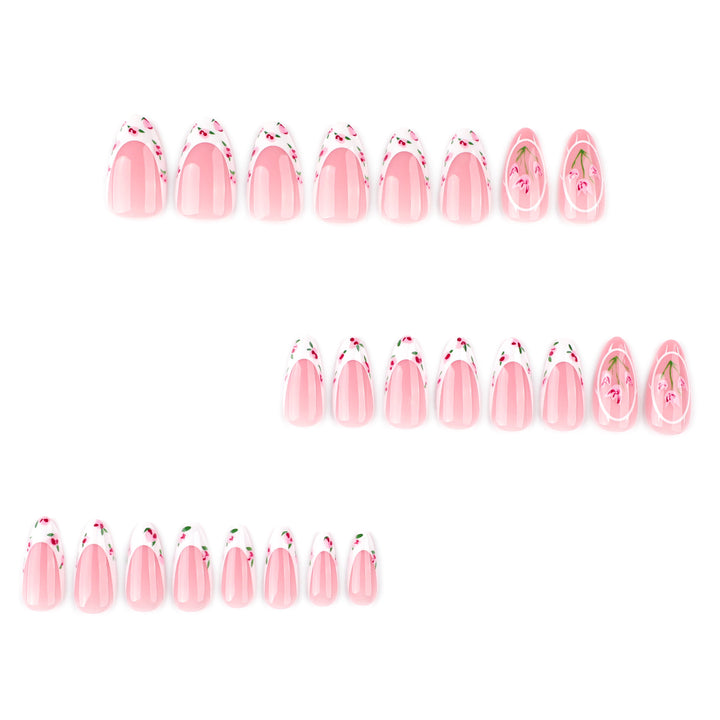 Artful Nail Extensions with Floral Design Bowlift