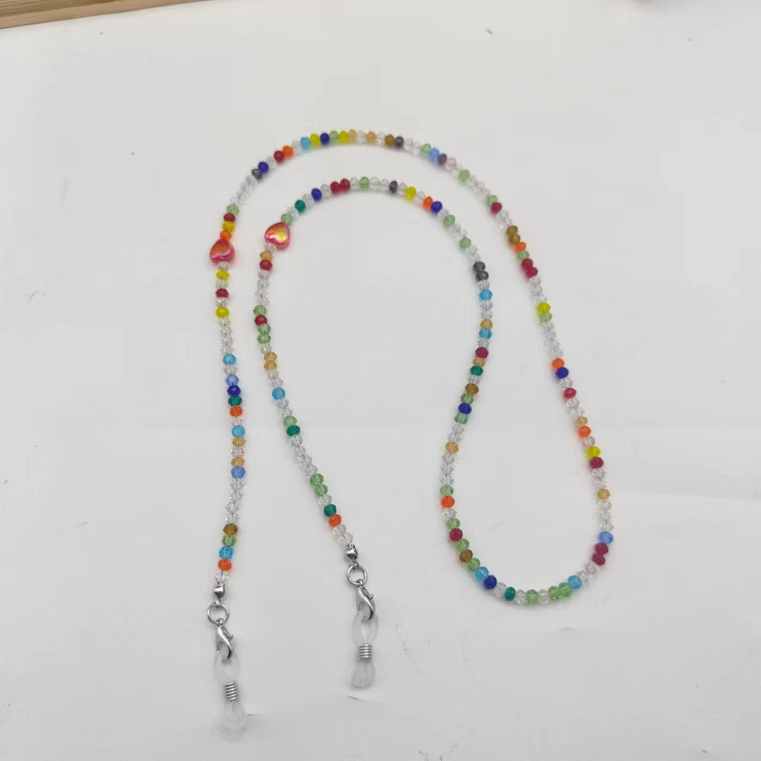 Colorful glass necklace with heart pendant Bowlift