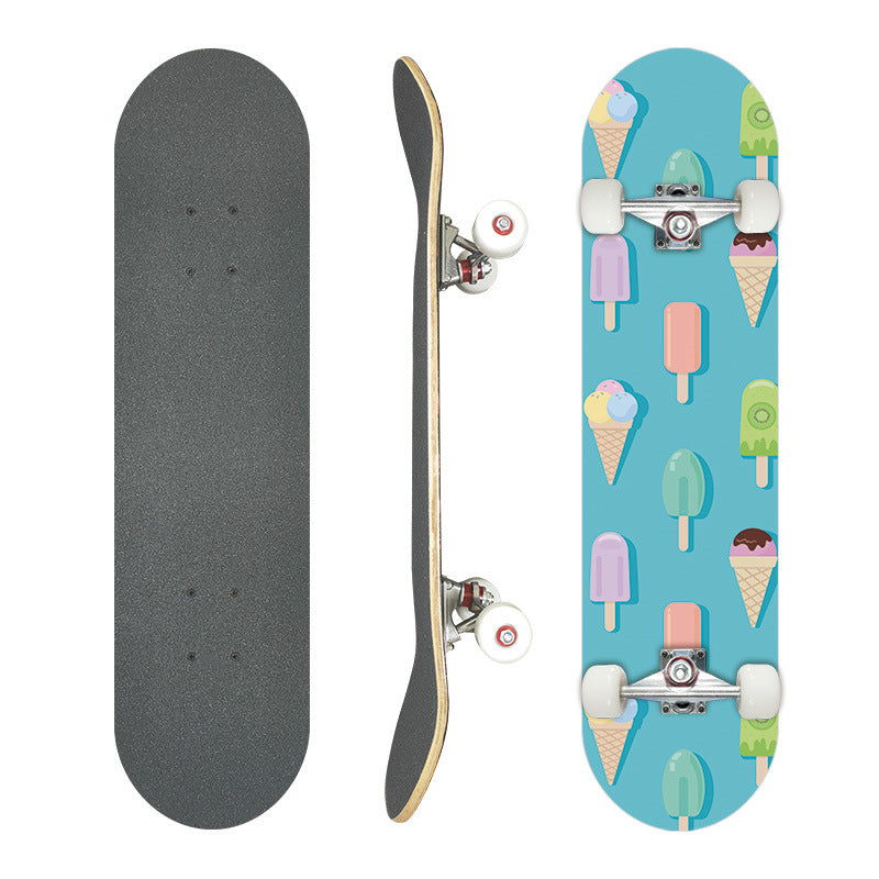 Complete Street Skateboard with Maple Deck Concave and Durable PU Wheels Bowlift
