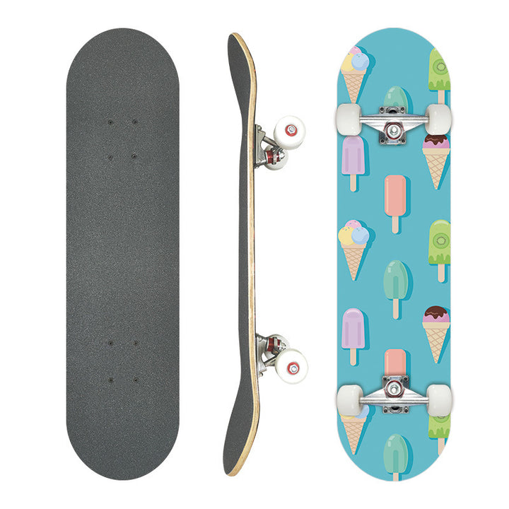 Complete Street Skateboard with Maple Deck Concave and Durable PU Wheels Bowlift