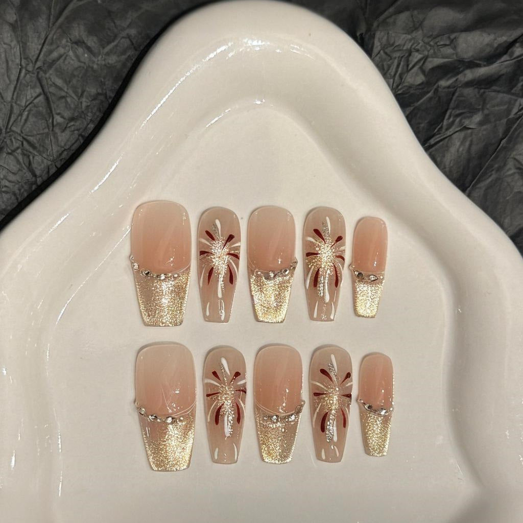 Elegant Floral Press-On Nail Design Kit Bowlift