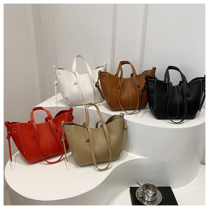 Textured Leather Everyday Tote Bag Bowlift