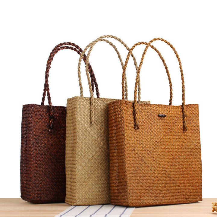 Braided Tote Bag with Two Sturdy Handles Bowlift