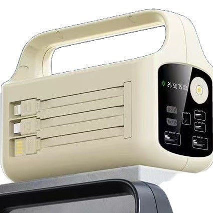 Portable solar power bank with integrated LED display and ergonomic carrying handle Bowlift