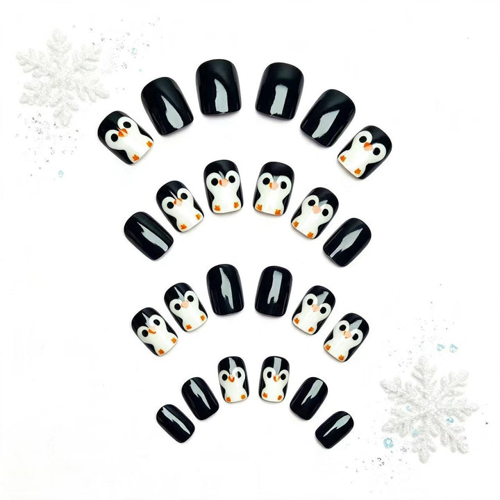 Playful Penguin-Themed Nail Art Bowlift