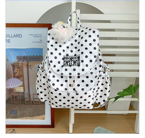 Polka Dot Patterned Casual Backpack