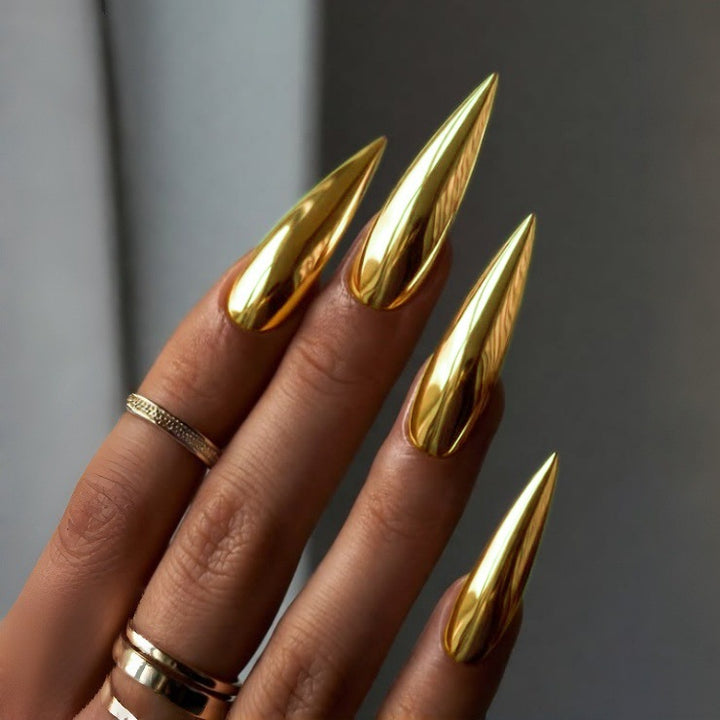 Extravagant Stiletto Press-On Nail Tips with Mirror Finish Bowlift