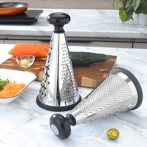 Ergonomic stainless steel kitchen grater with non-slip handle Bowlift