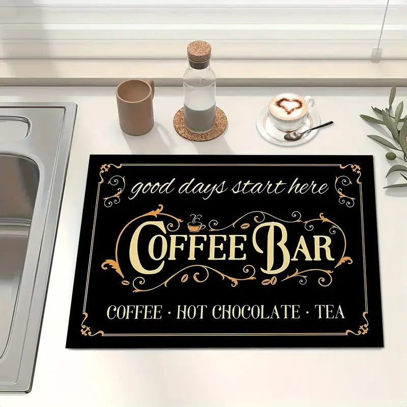 Coffee-Themed Kitchen Anti-Fatigue Mat