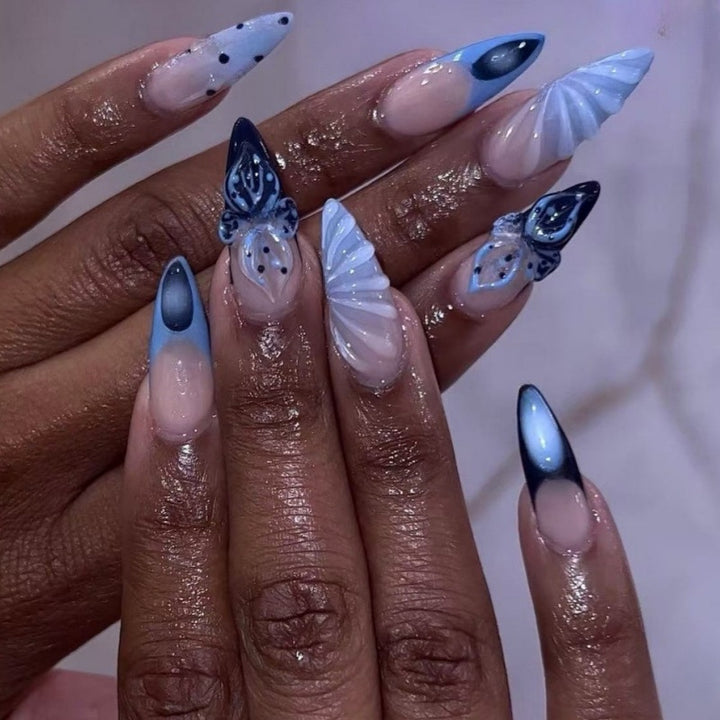DIY Artistic Press-On Nail Set Bowlift
