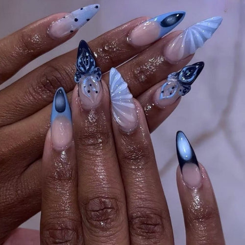 DIY Artistic Press-On Nail Set Bowlift