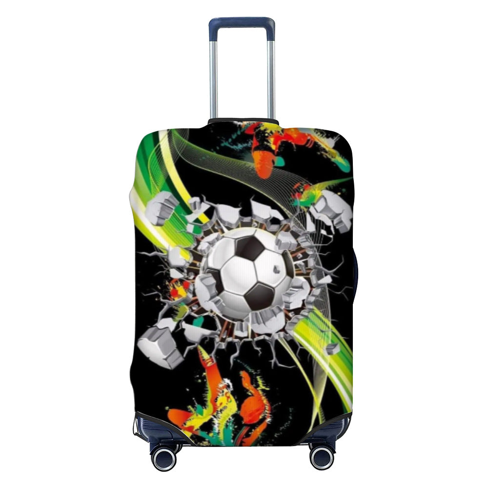 Unisex nan elastic luggage cover with geometric design, stretchable polyester-spandex fabric, zipper opening and non-slip inner securement for trolley Bowlift