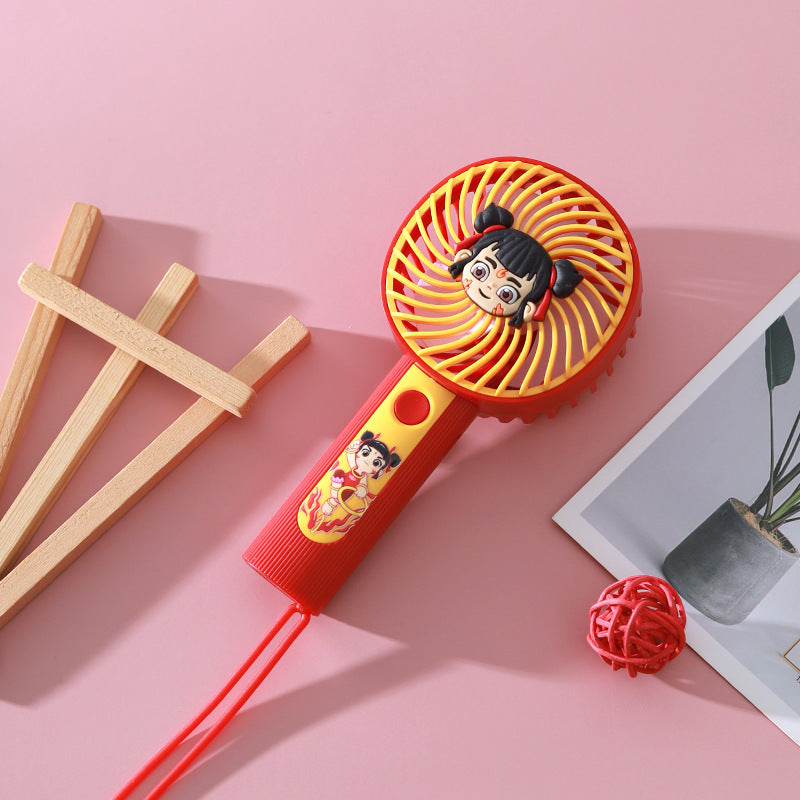 Unisex Portable Hand Fan with Cute Children's Design Bowlift