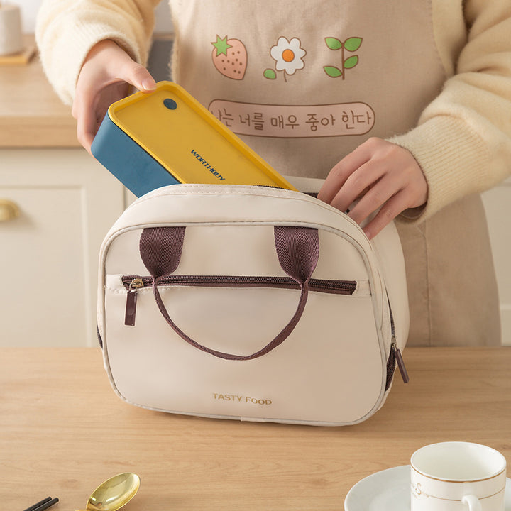 Insulated Thermal Lunch Tote Bag with Dual-Zip Compartments Bowlift