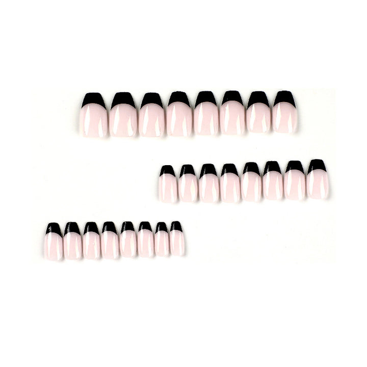 Artificial nail tips with high gloss black Bowlift