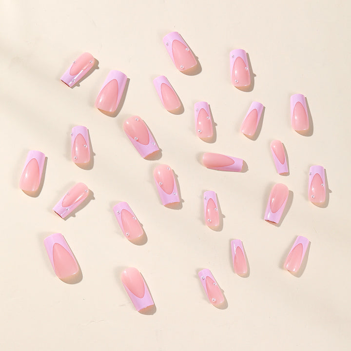 Elegant 3D Pearl Accented Nail Art Extensions Bowlift