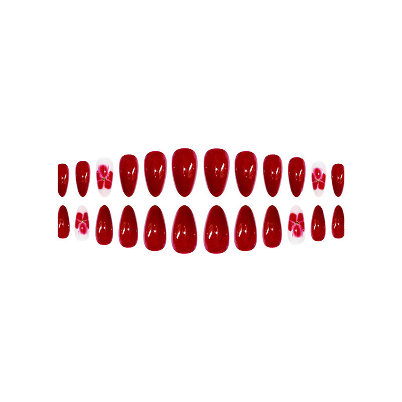 Elegant Floral Press-On Nail Art Extensions Bowlift 1787913949