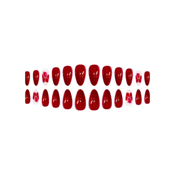 Elegant Floral Press-On Nail Art Extensions Bowlift 1787913949
