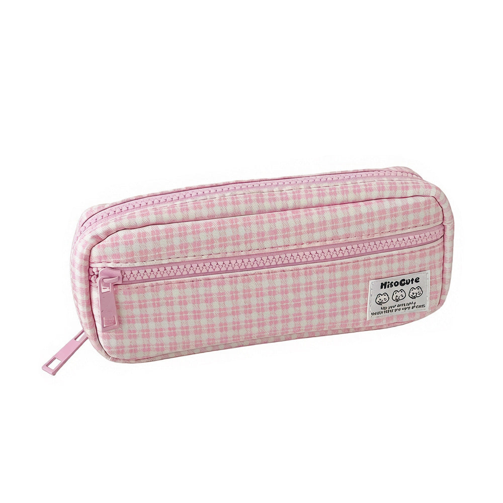 Stylish Gingham Checkered Pencil Case Bowlift