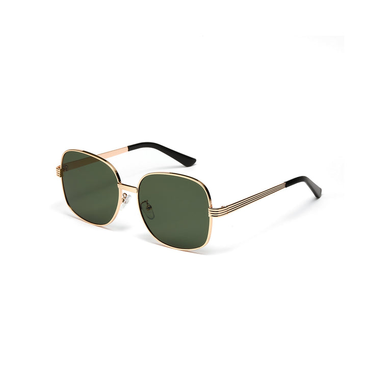 Ladies fashionable angular sunglasses with luxurious golden frame Bowlift