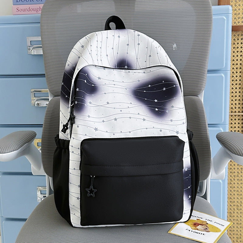 Cosmic-Themed Multi-Compartment Backpack