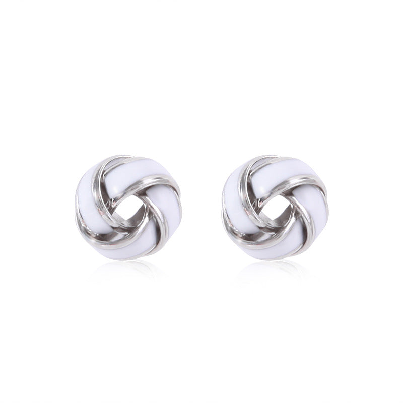 Women's star-shaped enamel earrings with USA flag motif and gold-plated fish Bowlift