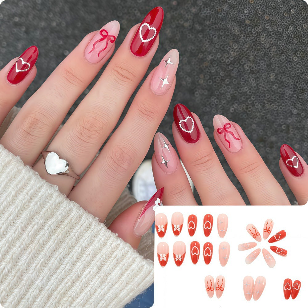 Artistic Heart Motif Art Nails Bowlift