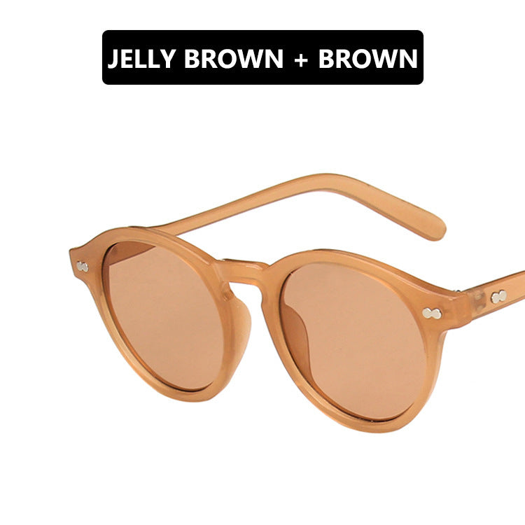 Ladies extravagant round sunglasses with lightweight frame structure and polarized lenses Bowlift